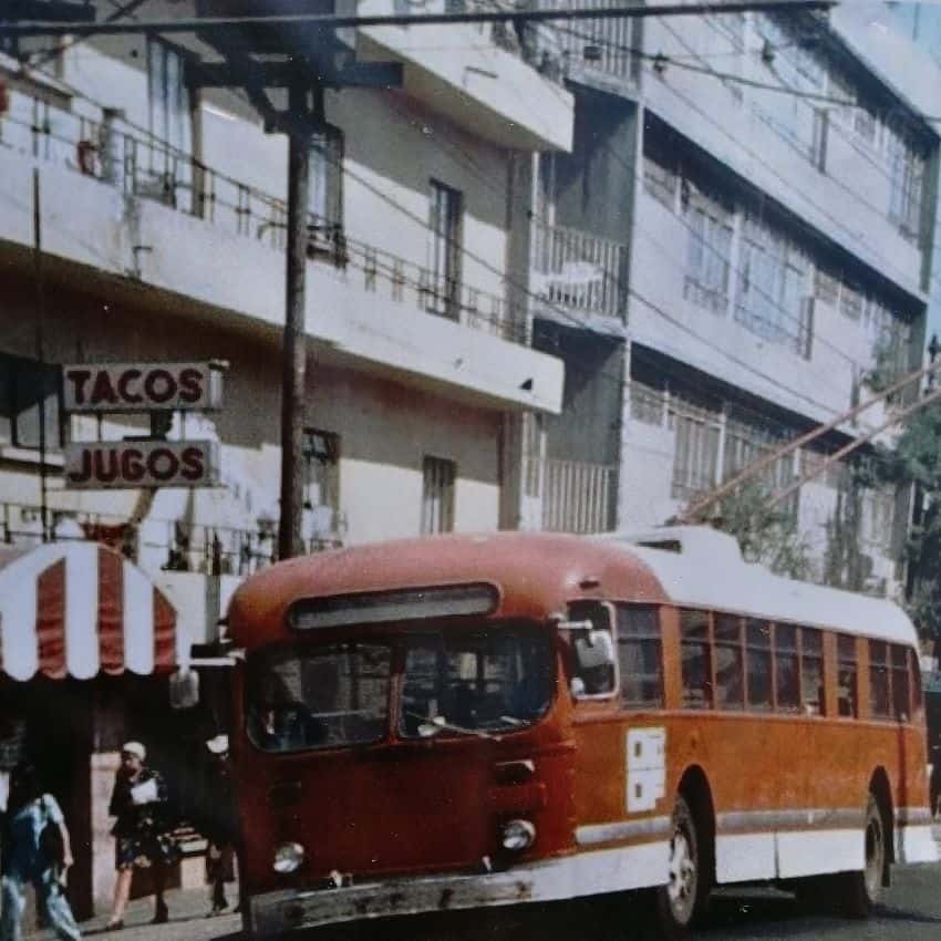 An old trolley sitting on the corner of Insurgentes Avenue and Coahuila Street in Hipódromo, the neighborhood where Fuentes was born and raised.
