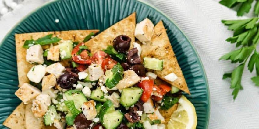 Go Mediterranean with this Greek take on the classic nachos spread.