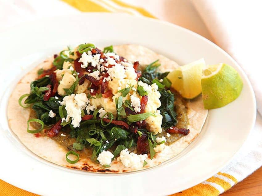 Bacon and cotija cheese make this breakfast decadent.