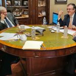 The president during a weekend meeting in Nuevo León