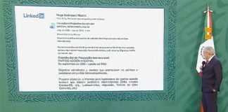 The president reads from a LinkedIn resume of a senior Twitter executive during last Wednesday's press conference.