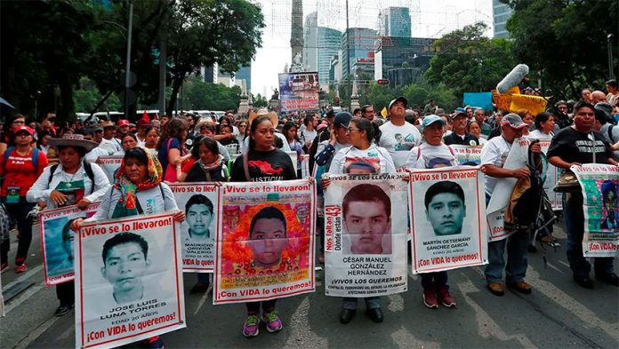 Families of the missing students and their supporters have been protesting for more than six years to press for justice in the case.