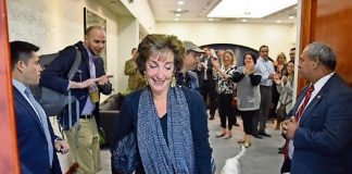 Jacobson leaves the US Embassy in 2018.