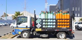 Police in Puebla recovered this truck and its cargo of oxygen after it was stolen.