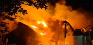 Wednesday's fire rages in Tulum.