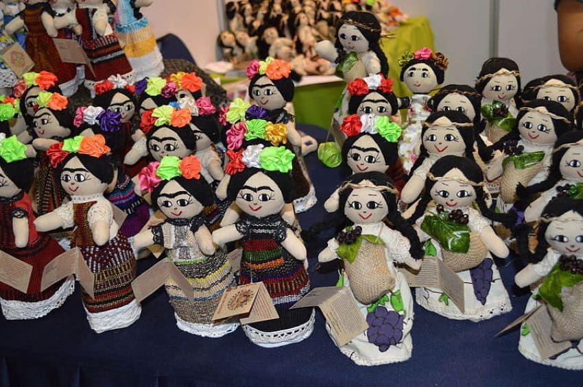 Dolls made by a cooperative of Mixtec women living in Ensenada at the Expo de los Pueblos Indígenos in Mexico City.