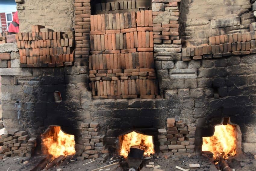 This wood-fired oven holds tens of thousands of bricks.