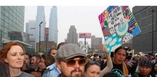 Leonardo DiCaprio at the People’s Climate March in 2014.