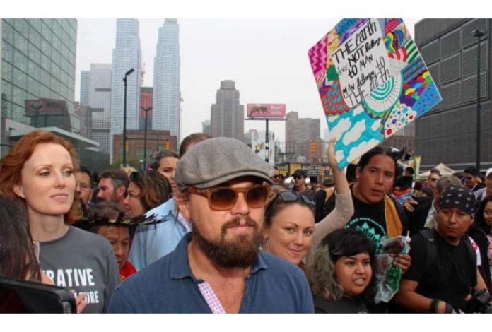 Leonardo DiCaprio at the People’s Climate March in 2014.
