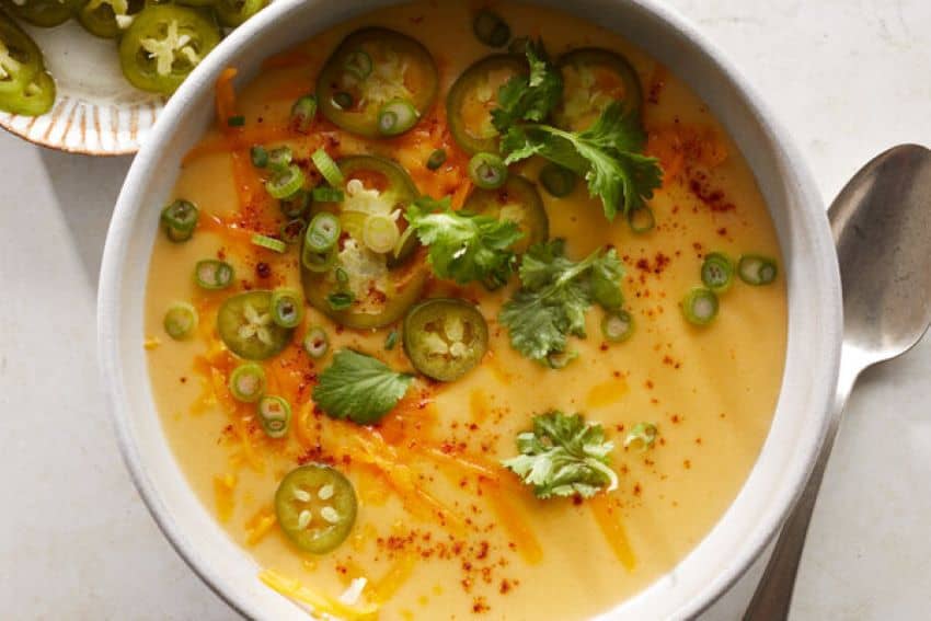 Jalepeños give this creamy potato soup a kick.