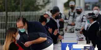 Health workers being vaccinated in Guadalajara earlier this month.