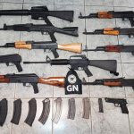 The National Guard seized these firearms while being smuggled into Mexico at Nogales, Sonora, last year.