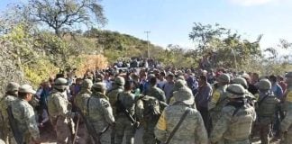 Tuesday's confrontation between farmers and soliders in Heliodoro Castillo.