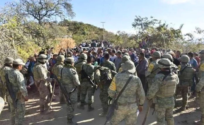 Tuesday's confrontation between farmers and soliders in Heliodoro Castillo.