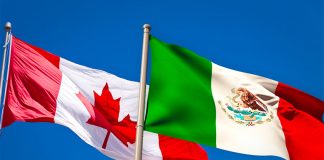 mexican and canadian flags