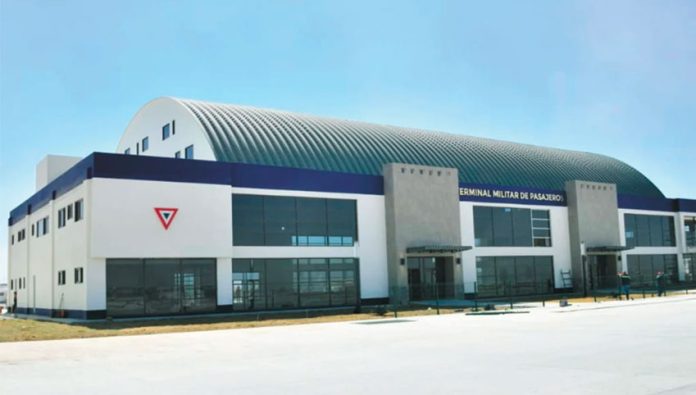 A military passenger terminal is part of the new air force base at Santa Lucía.