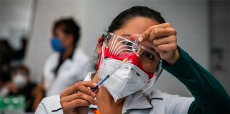 A dose of Covid vaccine is prepared