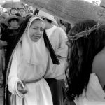 The dramatic encounter between the Virgin Mary and Jesus on his way to the crucifixion during Holy Week festivities in Tlalixtac, Oaxaca.