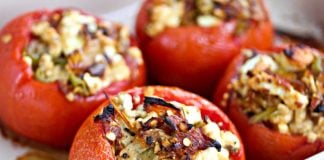 Spicy and salty combine with flair in these feta-stuffed tomatoes.