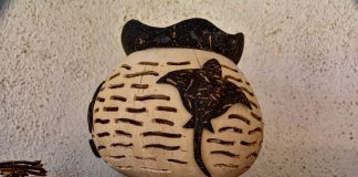 An example of artisan work made from coconut that's sold at the museum.