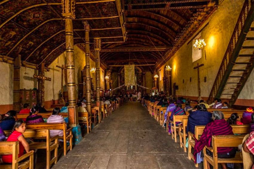 The church's wooden interior was gutted by the blaze.