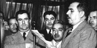 President Lázaro Cárdenas announces the expropriation of the oil industry