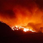 The Sierra de Santiago fire on Wednesday night.