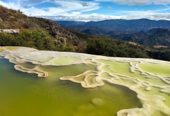 Unusual rock formations are the attraction at Hierve el Agua.