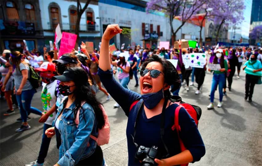 There was anger among many of the protesters at the Mexico City march.