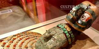 The headdress and mask of the Red Queen