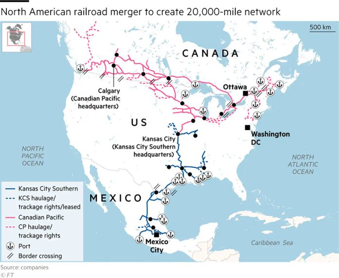 Kansas City Southern announces US $29bn merger with Canadian railroad