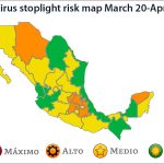 The new stoplight map presented by health officials Friday.