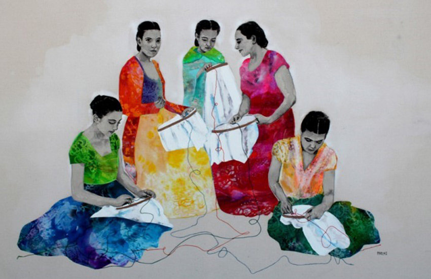 "Las Bordadoras" (The Embroiderers), from the Retratos Iluminados (Illuminated Portraits) series