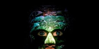 Jade mask unearthed at the Calakmul archaeological site in Mexico's southern jungle.