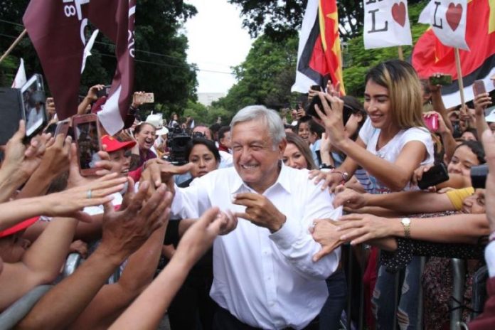 AMLO just before the 2018 election. Over a year later, he hadn't lost his touch with voters, according to a recently declassified US diplomatic document from 2019.