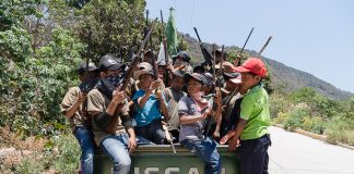 Child soldiers from the Guerrero community of Ayahualtempa.