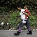 A Honduran woman and child near Mexico's border with Guatemala.