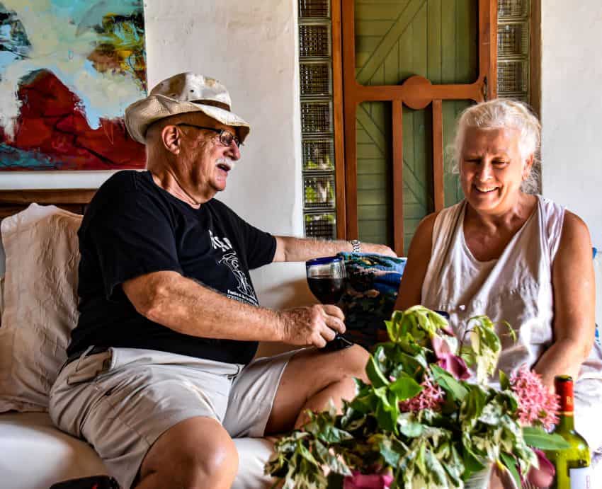 Owners Al and Agatha Doerksen take a break at days' end. They bought the home in their retirement.