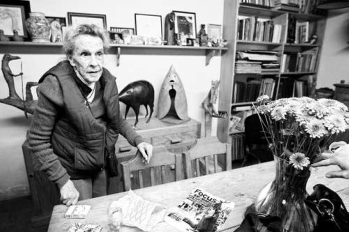 British surrealist artist Leonora Carrington in her Mexico City home in 2010.