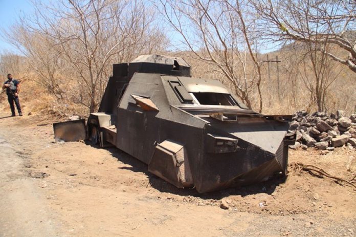 Armored cartel tank weighing more than 10 tonnes was found by Michoacán authorities Tuesday
