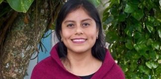 Purple wool rebozo, handwoven and dyed with traditional natural pigments.