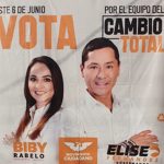Eliseo Fernández's campaign for governor billboard. The buzzword in all Campeche's political campaigns this year is "cambio" (change).