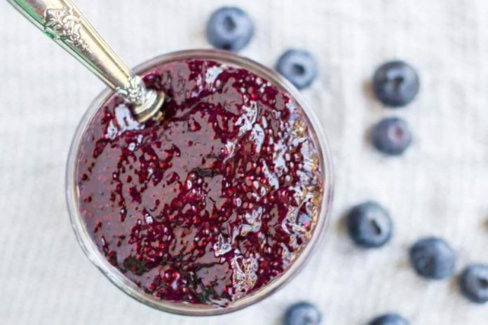 Chia berry jam is quick and easy to make and full of nutrients.