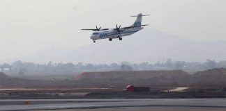An Aeromar flight on final approach at Mexico City airport.