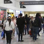 The international arrivals gate at Mexico City airport.
