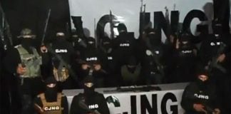 A frame from a video released last week by the Jalisco New Generation Cartel.