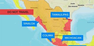 Mexico hot spots according to the US State Department.