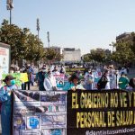 Private sector heath workers protest in Mexico City on Friday.
