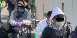 One of the men came to the vaccination site in a wheelchair.