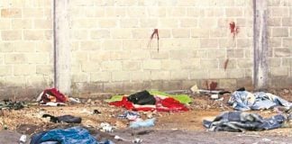 The crime scene, a warehouse in Tlatlaya, México state.